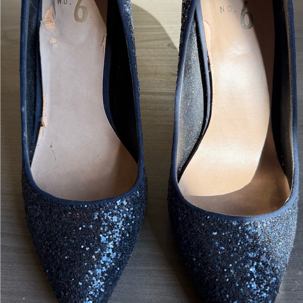 Mix No. 6 Women's Navy Glitter Heels